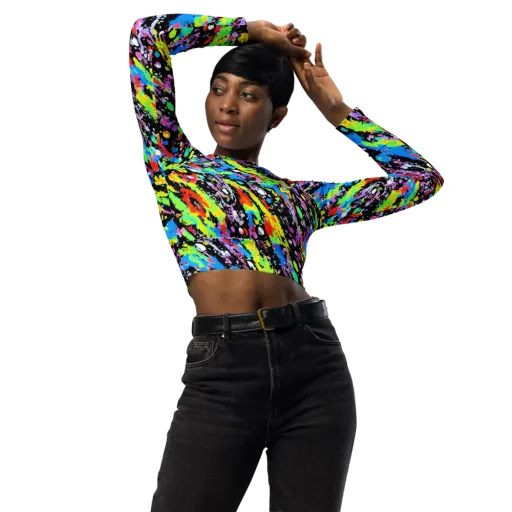 Pollock Pulse on a Long Sleeve Crop Top