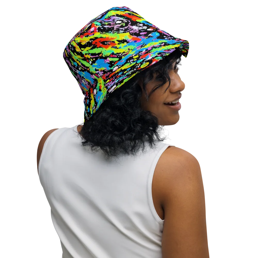 Pollock Pulse on Reversible Bucket Hat — Right Outside