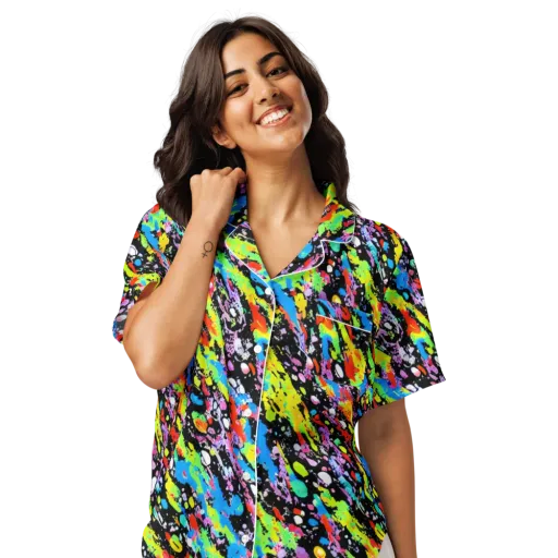 Pollock Pulse on a Women's Short Sleeve Pajama Top
