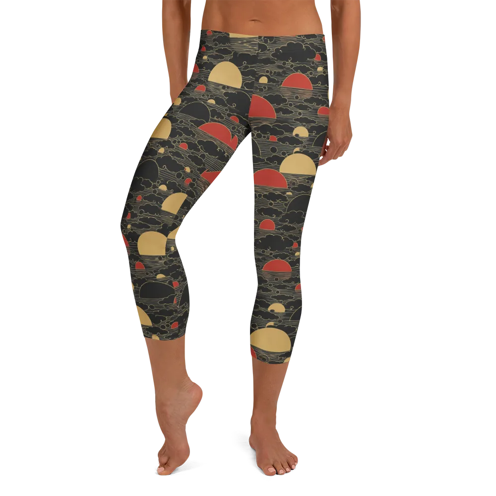 Midnight Sundown on Capri Leggings — Front