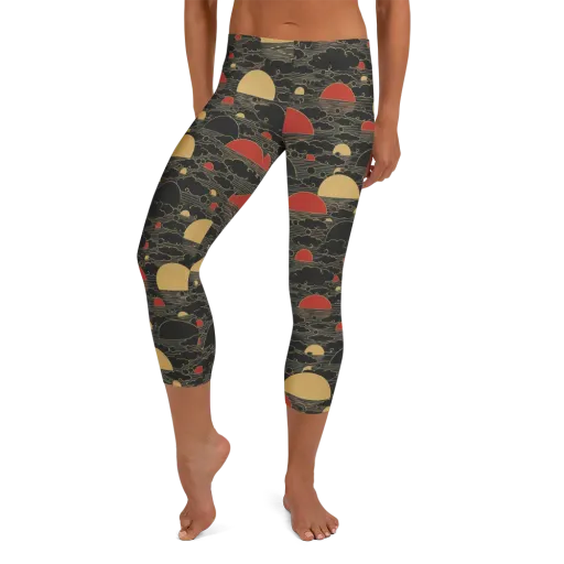 Midnight Sundown on a Capri Leggings