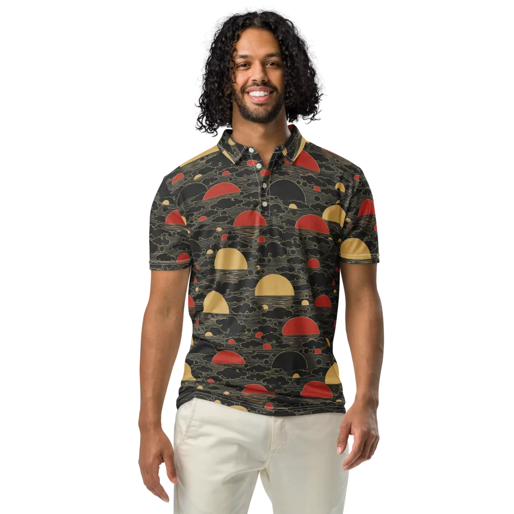 Midnight Sundown on Men's Slim Fit Polo Shirt — Front