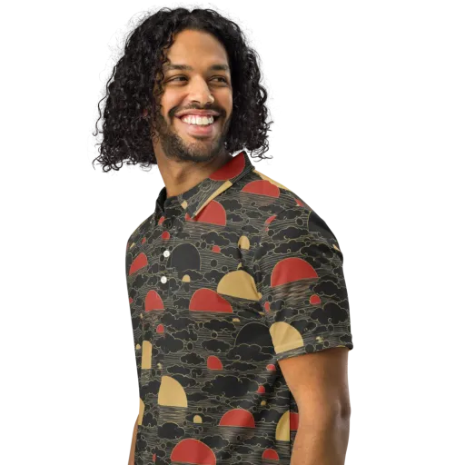 Midnight Sundown on a Men's Slim Fit Polo Shirt