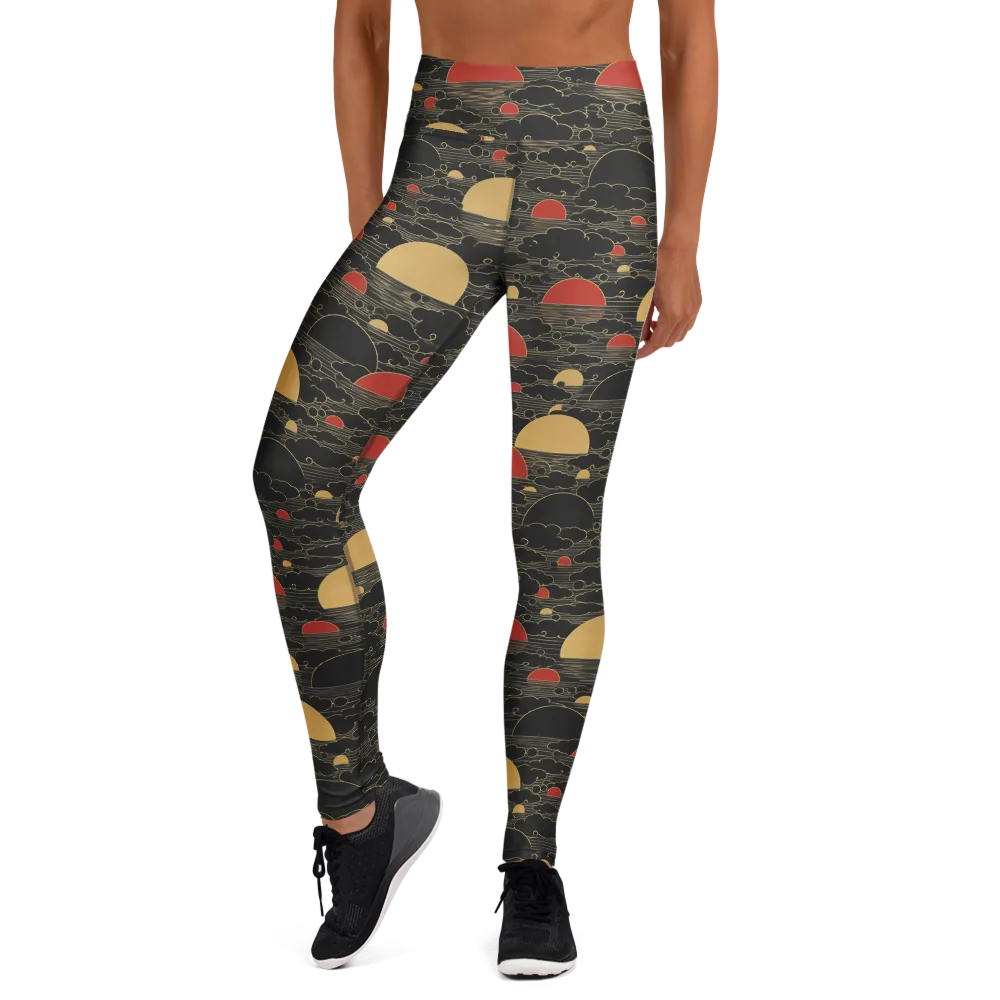 Midnight Sundown on Yoga Leggings — Front