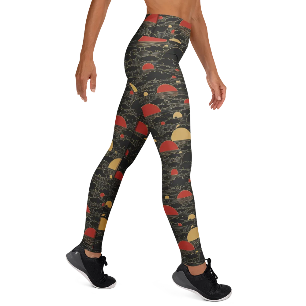 Midnight Sundown on Yoga Leggings — Right