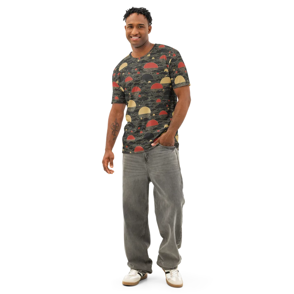 Midnight Sundown on Men's Cotton Crew Neck T-Shirt — Front