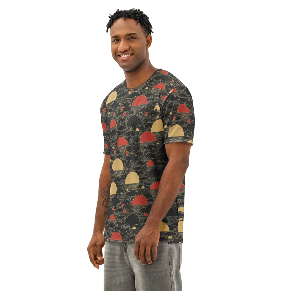 Midnight Sundown on Men's Cotton Crew Neck T-Shirt — Left Front