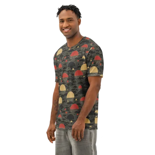 Midnight Sundown on a Men's Cotton Crew Neck T-Shirt