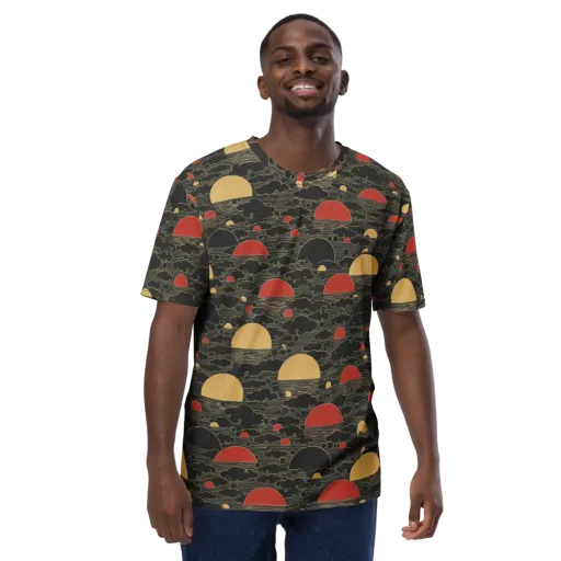 Midnight Sundown on a Men's Crew Neck T-Shirt