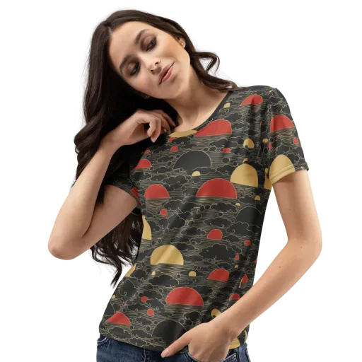 Midnight Sundown on a Women's Crew Neck T-Shirt