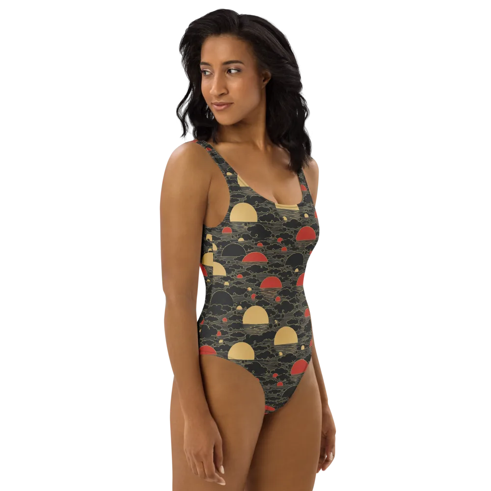 Midnight Sundown on One-Piece Swimsuit — Right
