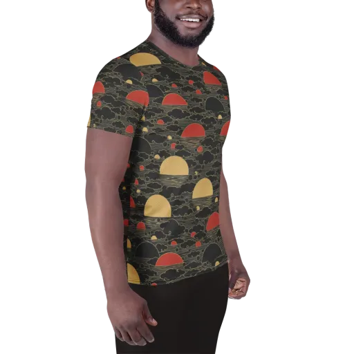 Midnight Sundown on a Men's Athletic T-Shirt