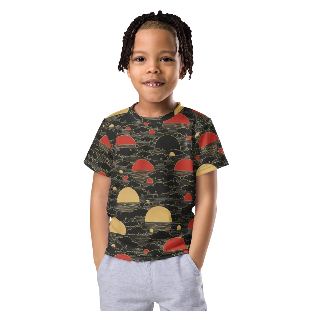 Midnight Sundown on Kids Crew Neck T-Shirt — Front