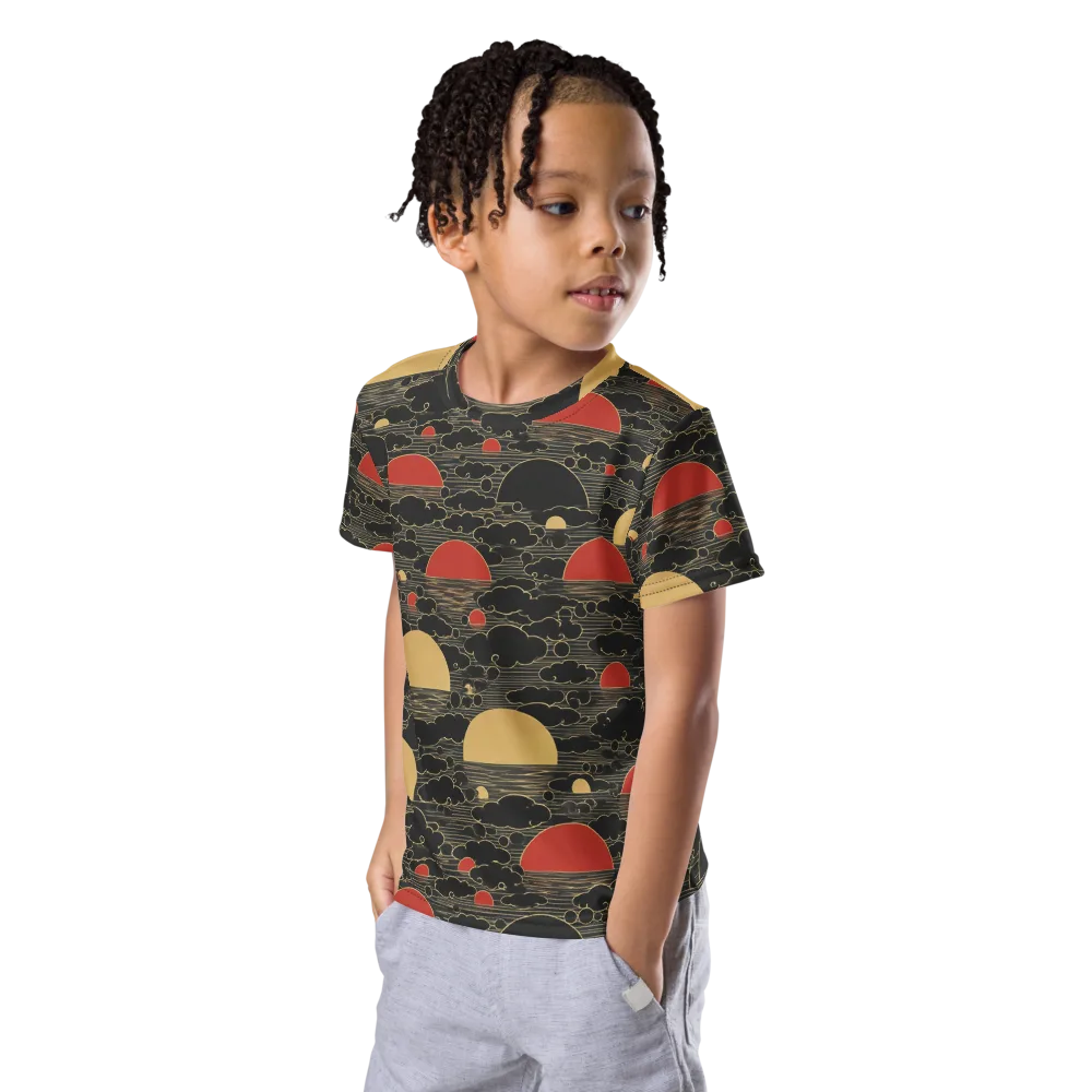 Midnight Sundown on Kids Crew Neck T-Shirt — Left Front