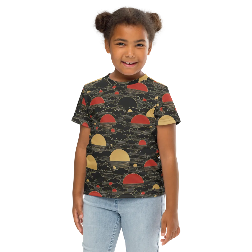 Midnight Sundown on Kids Crew Neck T-Shirt — Front