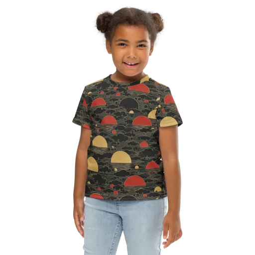 Midnight Sundown on a Kids Crew Neck T-Shirt