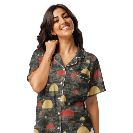 Midnight Sundown on a Women's Short Sleeve Pajama Top