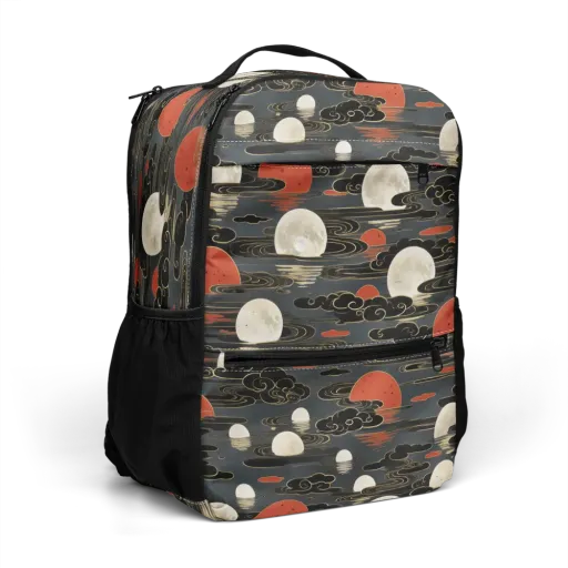 Moonlit Koi Pond on a Utility Backpack