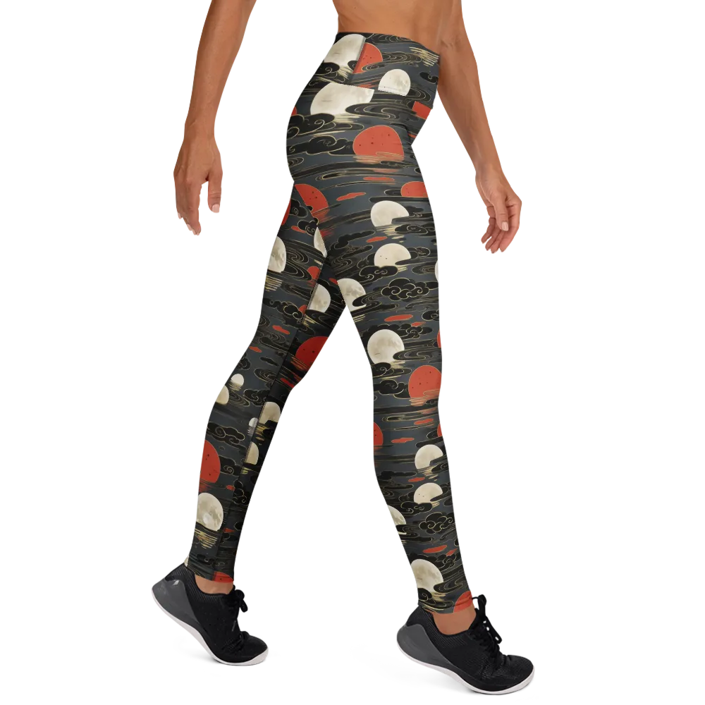 Moonlit Koi Pond on Yoga Leggings — Right