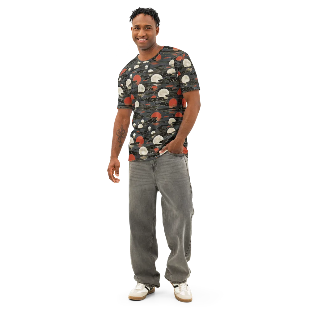Moonlit Koi Pond on Men's Cotton Crew Neck T-Shirt — Front