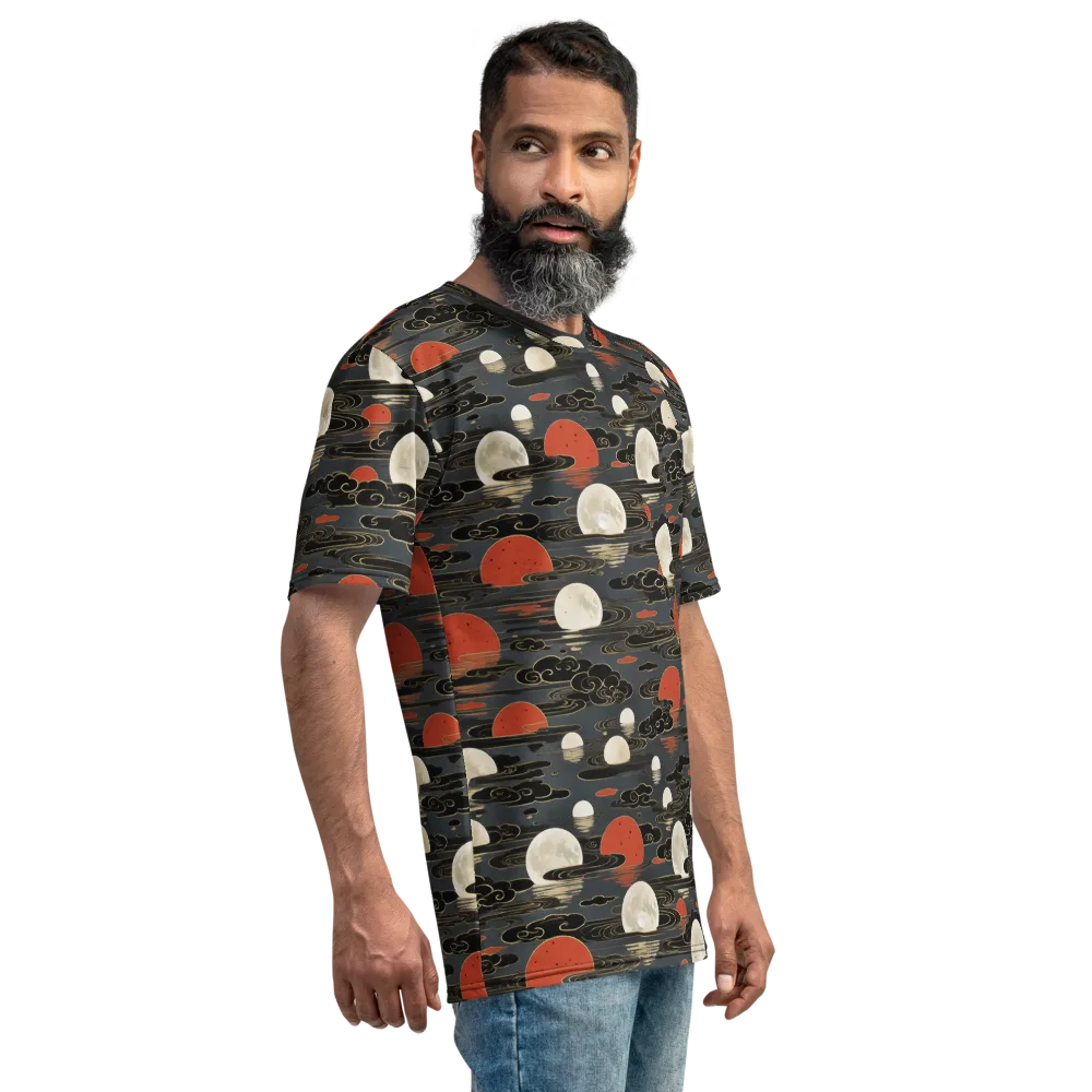 Moonlit Koi Pond on Men's Crew Neck T-Shirt — Right