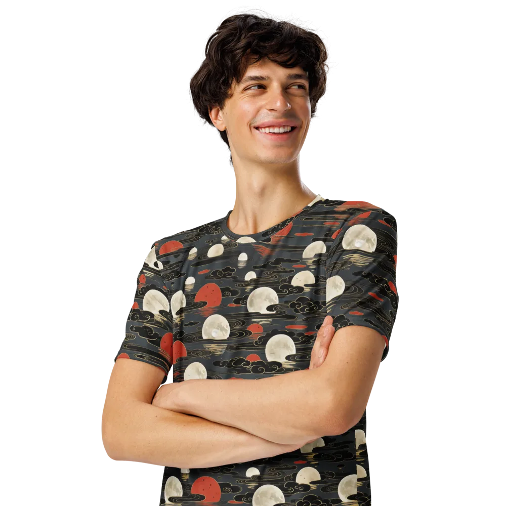 Moonlit Koi Pond on Men's Crew Neck T-Shirt — Left Front