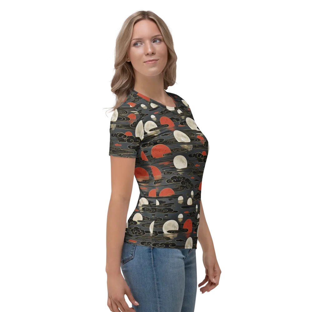 Moonlit Koi Pond on Women's Crew Neck T-Shirt — Right