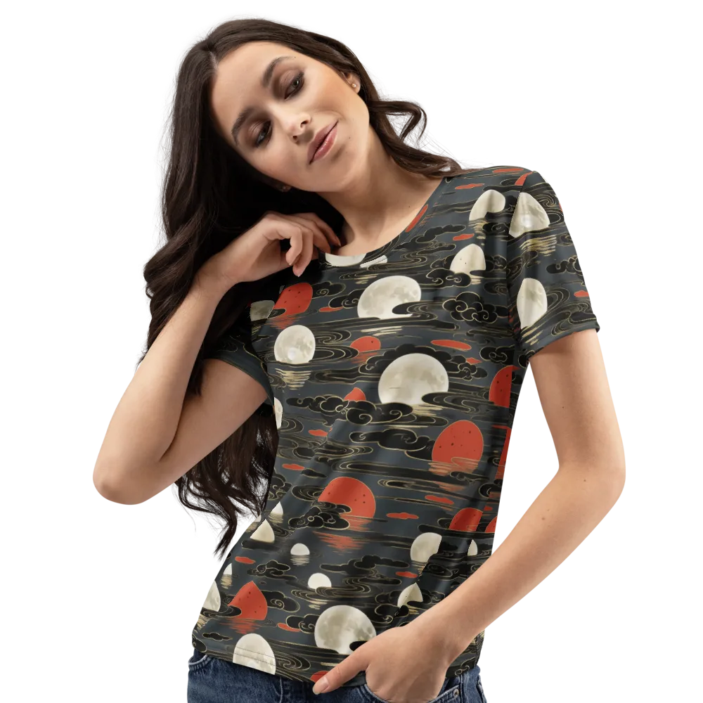 Moonlit Koi Pond on Women's Crew Neck T-Shirt — Left Front