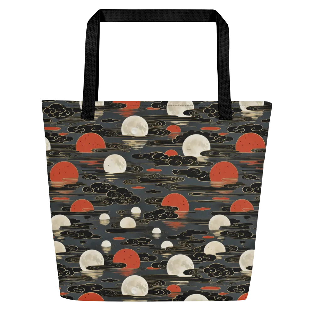 Moonlit Koi Pond on Large Tote Bag W/ Pocket — Front