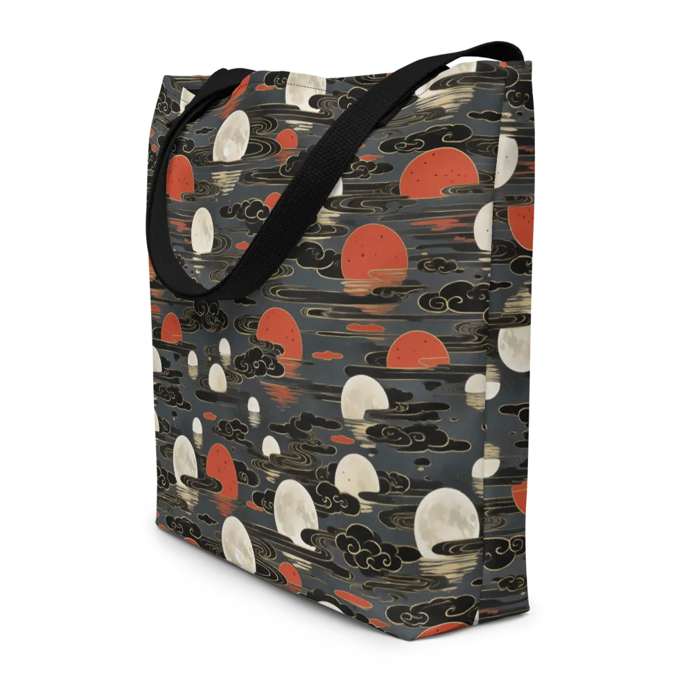 Moonlit Koi Pond on Large Tote Bag W/ Pocket — Front