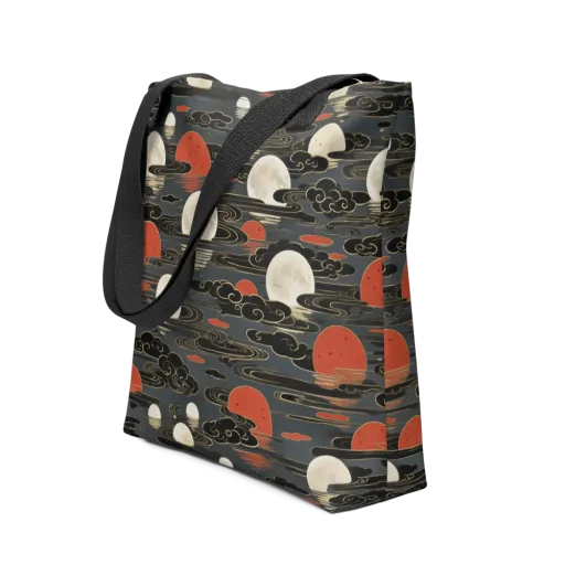Moonlit Koi Pond on a Tote Bag