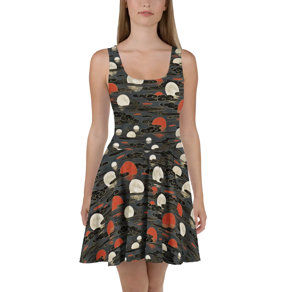 Moonlit Koi Pond on Skater Dress — Front