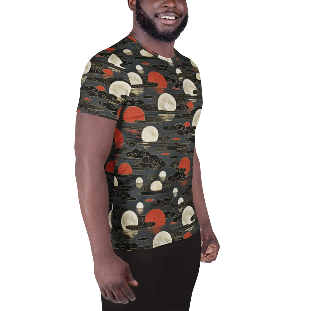 Moonlit Koi Pond on Men's Athletic T-Shirt — Right