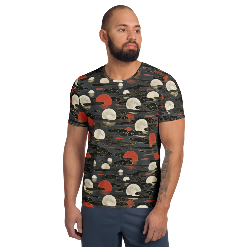 Moonlit Koi Pond on Men's Athletic T-Shirt — Front
