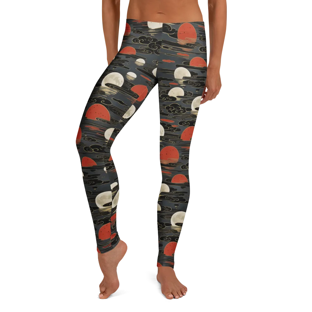 Moonlit Koi Pond on Leggings — Front