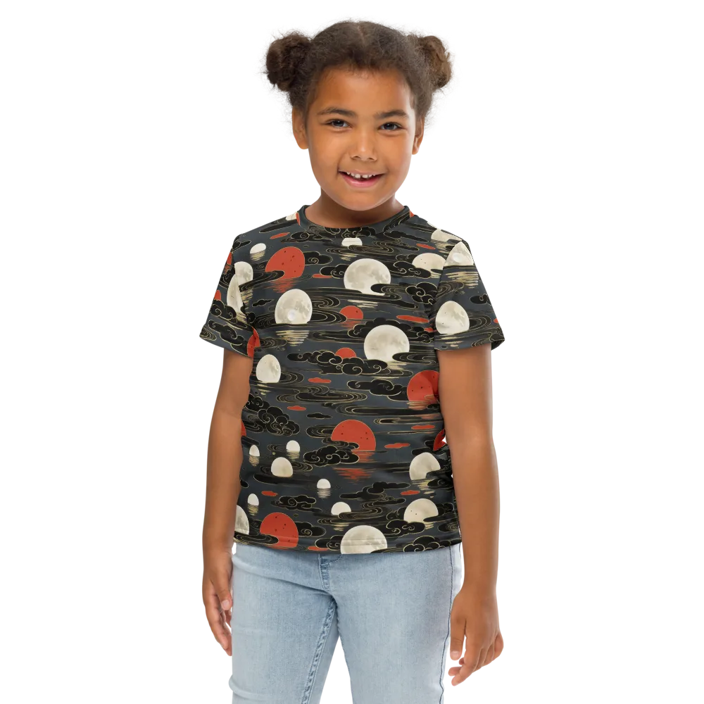 Moonlit Koi Pond on Kids Crew Neck T-Shirt — Front