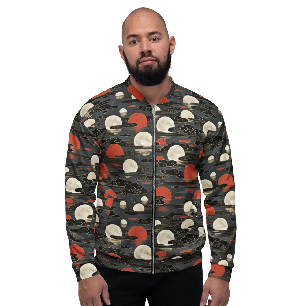 Moonlit Koi Pond on Bomber Jacket — Front