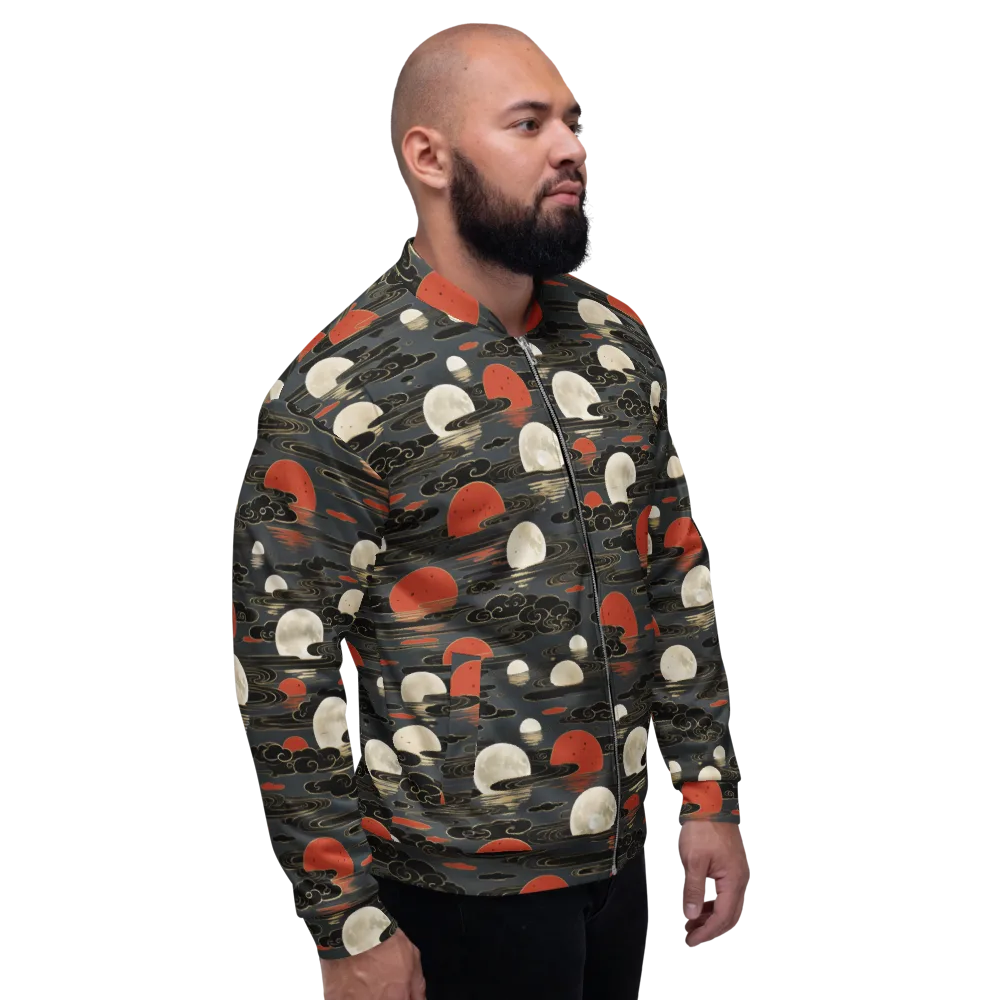 Moonlit Koi Pond on Bomber Jacket — Right