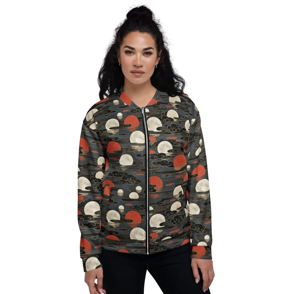 Moonlit Koi Pond on Bomber Jacket — Front