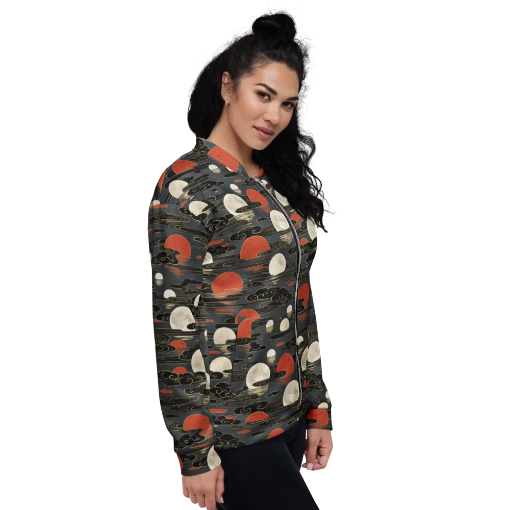 Moonlit Koi Pond on Bomber Jacket — Right