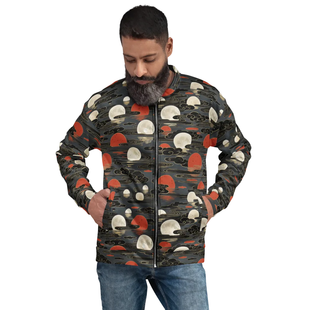 Moonlit Koi Pond on Bomber Jacket — Front