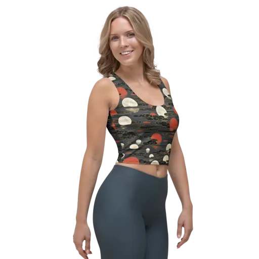 Moonlit Koi Pond on a Crop Top