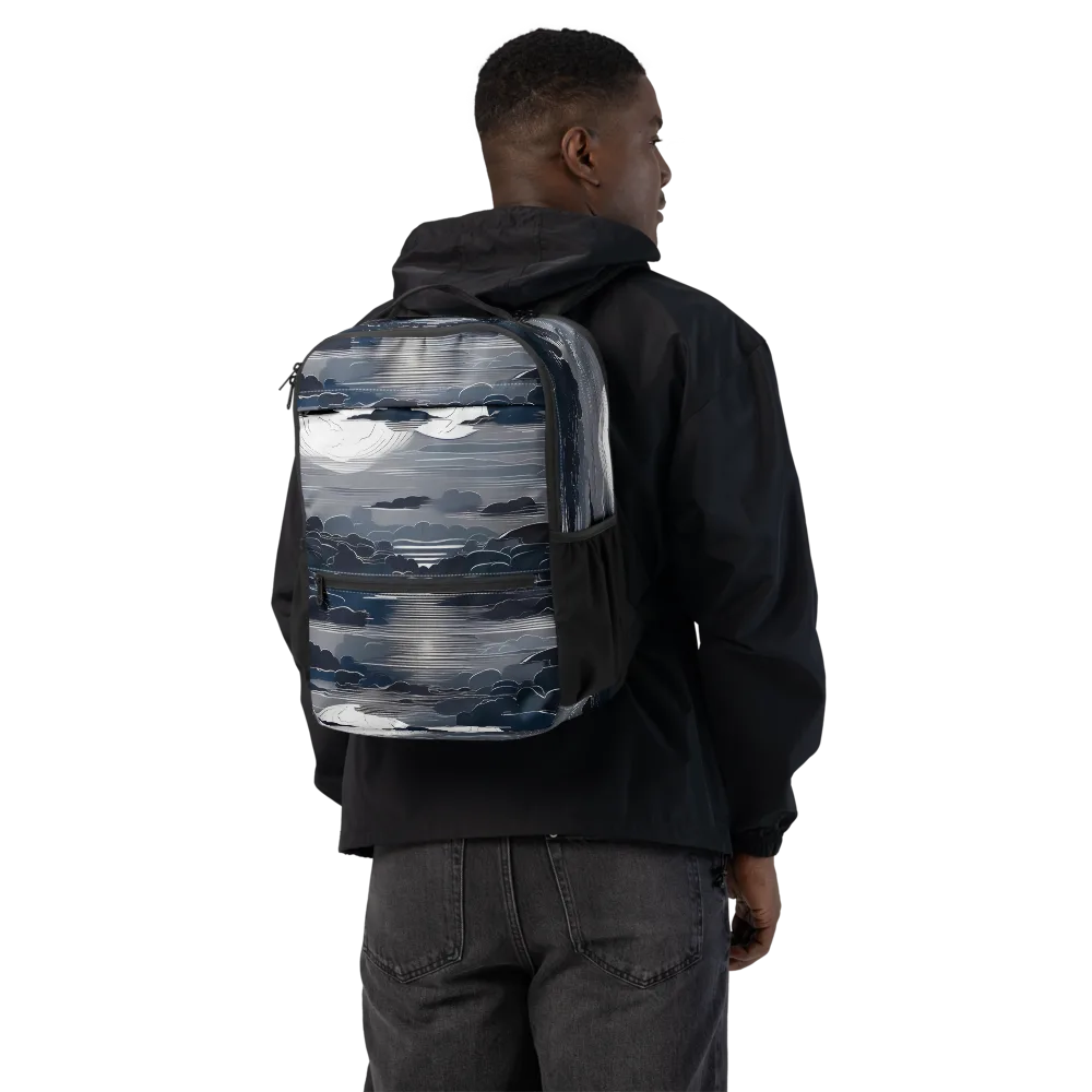 Midnight Waterline on Utility Backpack — Back