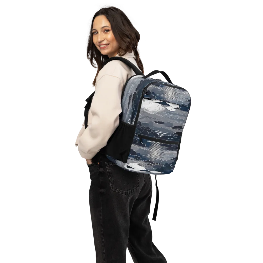 Midnight Waterline on Utility Backpack — Back