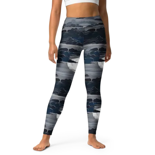 Midnight Waterline on a Yoga Leggings