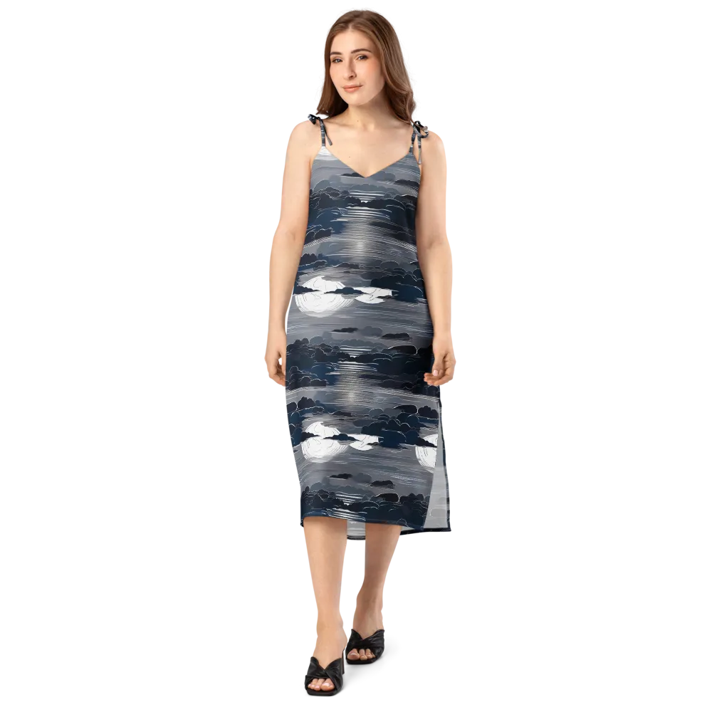 Midnight Waterline on Slip Dress — Front