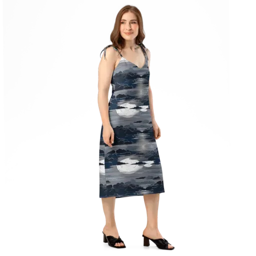 Midnight Waterline on a Slip Dress