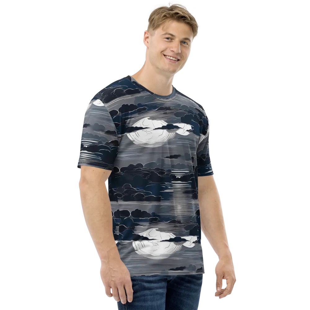 Midnight Waterline on Men's Crew Neck T-Shirt — Right