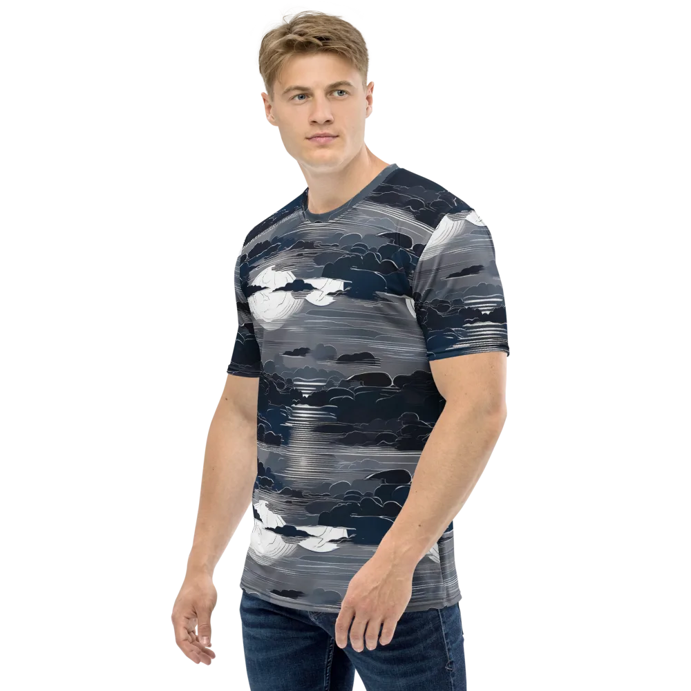Midnight Waterline on Men's Crew Neck T-Shirt — Left
