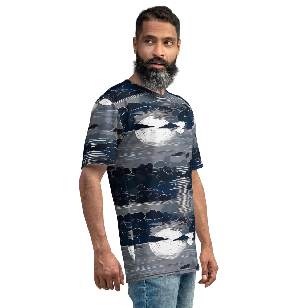 Midnight Waterline on Men's Crew Neck T-Shirt — Right